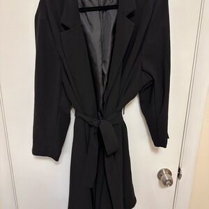 Women's Black Belted blazer dress